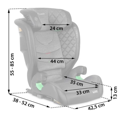 Fotelik samochodowy Nukido Louis czarno-szary 15-36 kg ISOFIX