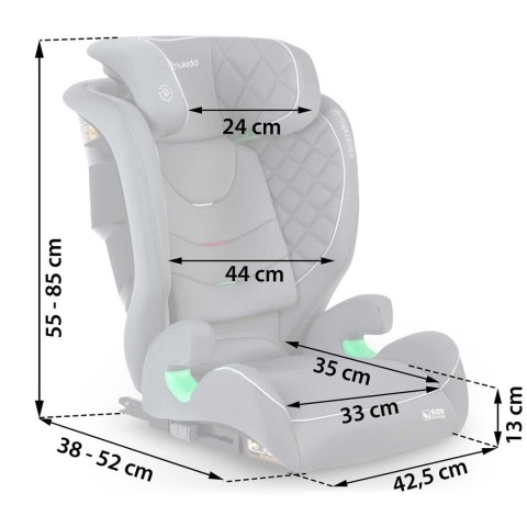 Fotelik samochodowy Nukido Louis szary 15-36 kg ISOFIX