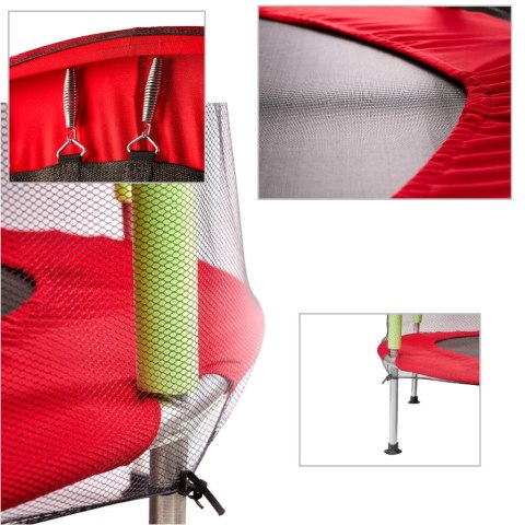 Trampolina do domu ogrodu dla dzieci siatka 140cm 55inch czerwona