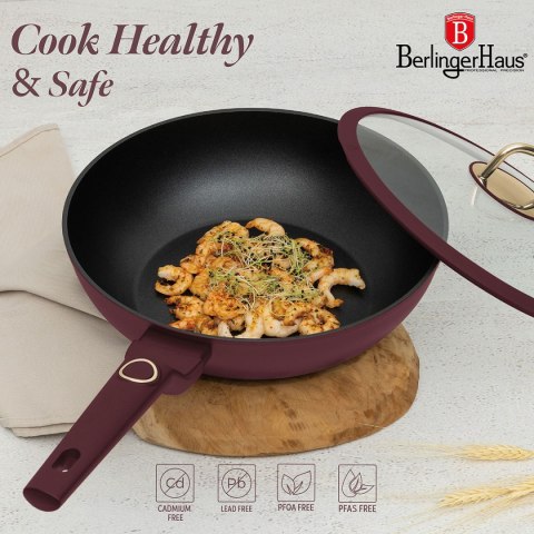 WOK TYTANOWY Z POKRYWĄ 28cm BERLINGER HAUS BH-8034 LEONARDO