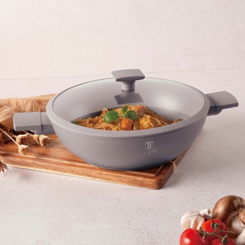 WOK TYTANOWY Z POKRYWĄ 30cm BERLINGER HAUS BH-8095 TAUPE