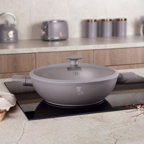 WOK TYTANOWY Z POKRYWĄ 30cm BERLINGER HAUS BH-8095 TAUPE