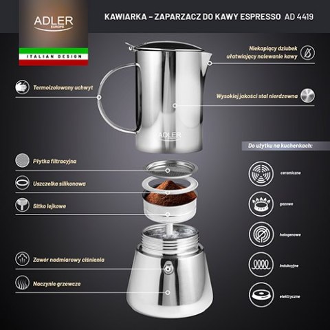 AD 4419 Kawiarka ? zaparzacz do kawy espresso - 350ml