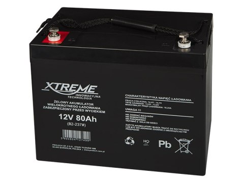 82-237# Akumulator żelowy 12v 80ah xtreme