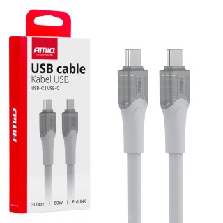 Kabel do łądowania usb-c usb-c 60w 300cm fulllink model x111 transmisja danych amio-04293