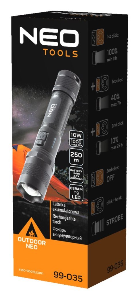 Latarka akumulatorowa USB 1000 lm OSRAM P9 LED