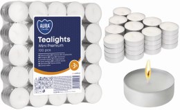 AURA Podgrzewacze Tealights Mini Premium 3h 100 szt. pf8-100s