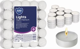 AURA Świece Lights Night Premium 8h 50 szt. pf30-50s