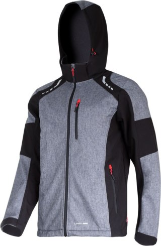 Kurtka softshell z kapt. szar.-czar.-czerw., "xl", ce, lahti