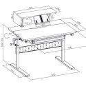 Biurko dla dzieci Ergo Office, z regulacją wysokości, szare, max 40kg,900x600mm, ER-483