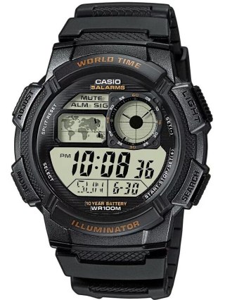 ZEGAREK MĘSKI CASIO AE-1000W-1AV - WORLD TIME + BOX