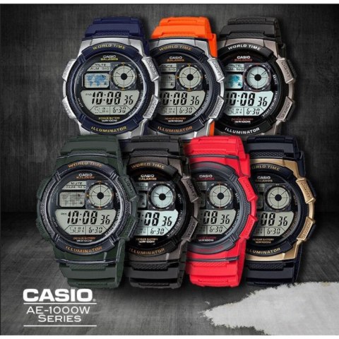 ZEGAREK MĘSKI CASIO AE-1000W 4AV (zd073c) - WORLD TIME + BOX