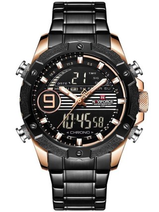 ZEGAREK MĘSKI NAVIFORCE - NF9146S (zn089c) - black/rosegold + BOX