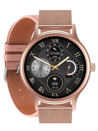 SMARTWATCH DAMSKI PACIFIC 18-1 - BRANSOLETA + PASEK: Rosegold / Różowy (sy015a)