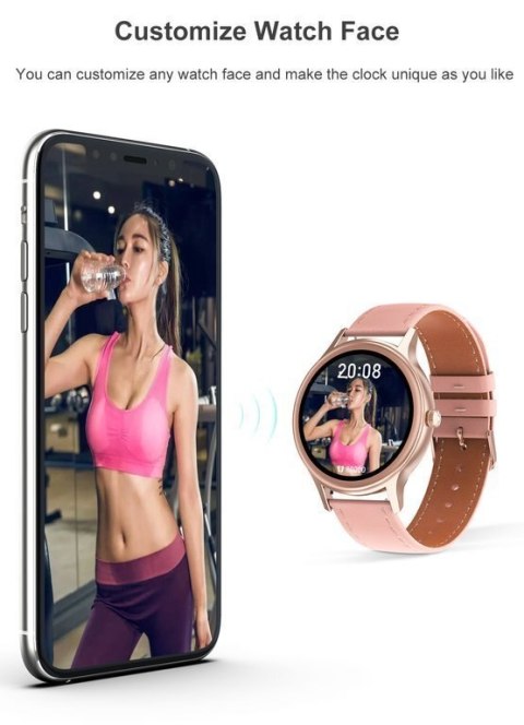 SMARTWATCH DAMSKI PACIFIC 18-2 - BRANSOLETA + PASEK: Rosegold / Biały (sy015b)