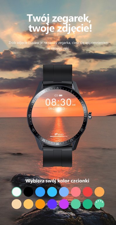 SMARTWATCH MĘSKI G. Rossi SW018-5 black/blue (sg012e) WŁASNE TARCZE