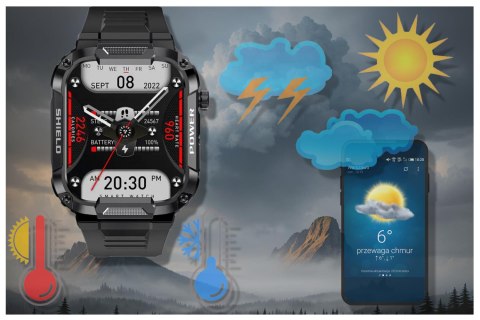 SMARTWATCH MĘSKI Rubicon RNCF07 - WYKONYWANIE POŁĄCZEŃ - BLUETOOTH CALL (sr052a)