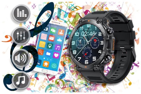 SMARTWATCH MĘSKI GRAVITY GT7-1 PRO - WYKONYWANIE POŁĄCZEŃ, PULSOKSYMETR (sg018a)