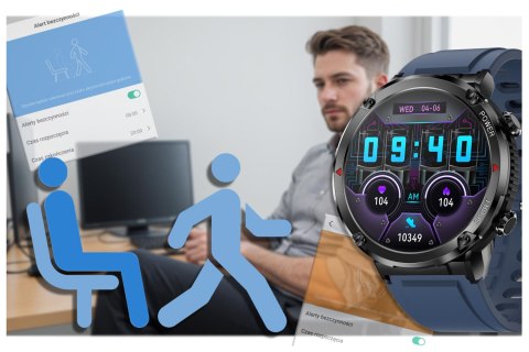 SMARTWATCH MĘSKI GRAVITY GT21-5 - BLUETOOTH CALL, DODATKOWY PASEK (sg025e)