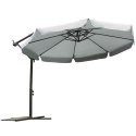 Parasol ogrodowy składany 8 segmentów szary 350cm