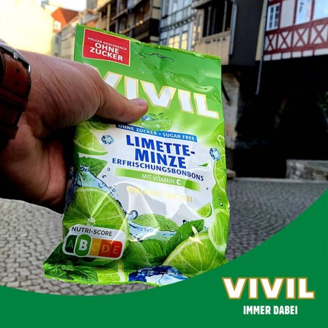 Vivil Limette Mint Cukierki bez Cukru 120 g