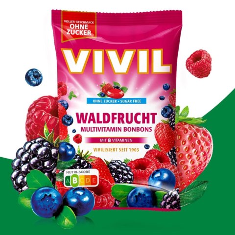 Vivil Waldfrucht Cukierki bez Cukru 120 g