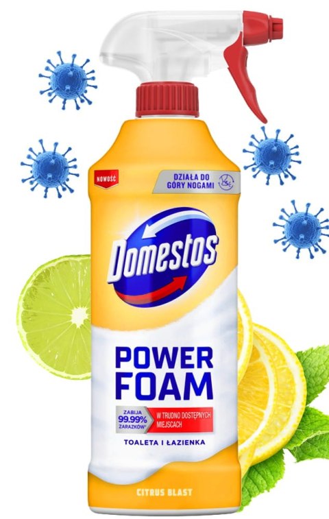 Domestos Power Foam Piana Do Mycia Toalety i Łazienki Citrus Blast 435ml