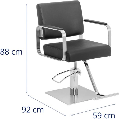 Fotel fryzjerski barberski kosmetyczny z podnóżkiem Physa OTLEY - czarno srebrny