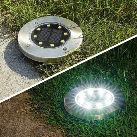 Lampki Ogrodowe Solarne LED Stalowe Wbijane VILDE 11,5 cm 12 szt.