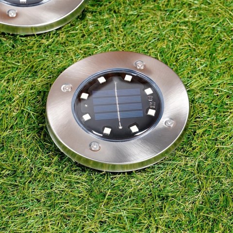 Lampki Ogrodowe Solarne LED Stalowe Wbijane VILDE 11,5 cm 12 szt.