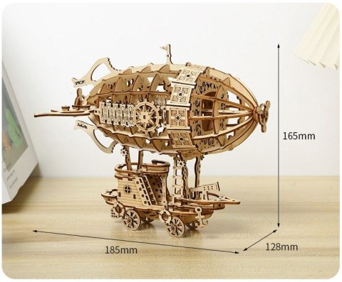 DREWNIANE PUZZLE PRZESTRZENNE 3D - STEROWIEC DIY 12+ ROZWIJA KONCENTRACJĘ