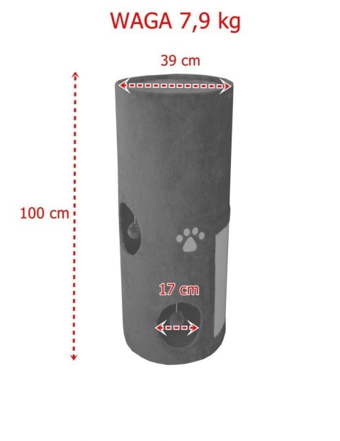 Drapak/Tuba/ Wieża dla Kota 100cm Siwy