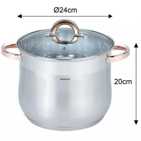 KLAUSBERG GARNEK GASTRO Z POKRYWĄ 24cm 8,6L KB-7793