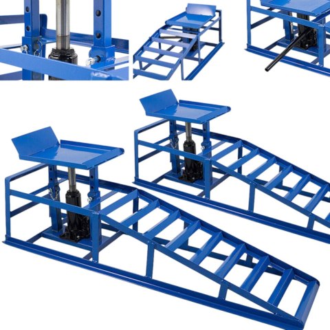 Rampy Samochodowe Hydrauliczne 2x2000 kg Sztuki 4-Stopniowa Regulacja