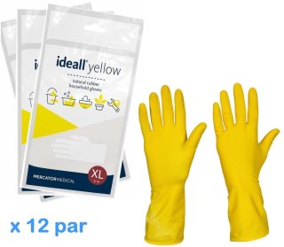 Rękawice Gospodarcze Lateksowe / Żółte / Ideall Yellow - 12 par (XL 9-10)