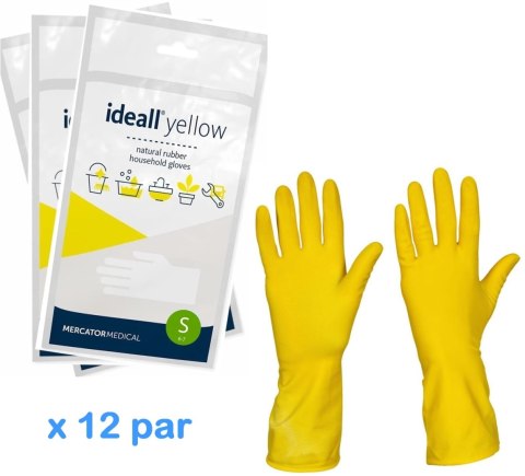 Rękawice Gospodarcze Lateksowe / Żółte / Ideall Yellow - 12 par (XL 9-10)