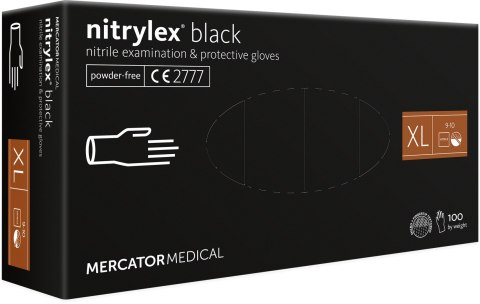 Rękawice Nitrylowe 100 sztuk / Czarne / Nitrylex Black (L 8-9)