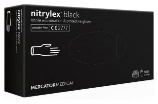 Rękawice Nitrylowe 100 sztuk / Czarne / Nitrylex Black (M 7-8)