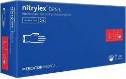 Rękawice Nitrylowe 100 sztuk / Niebieskie / Nitrylex Basic Dark Blue (L 8-9)