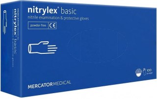 Rękawice Nitrylowe 100 sztuk / Niebieskie / Nitrylex Basic Dark Blue (XL 9-10)