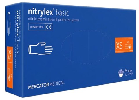 Rękawice Nitrylowe 100 sztuk / Niebieskie / Nitrylex Basic Dark Blue (XL 9-10)