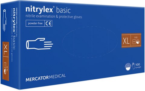 Rękawice Nitrylowe 100 sztuk / Niebieskie / Nitrylex Basic Dark Blue (XS 5-6)