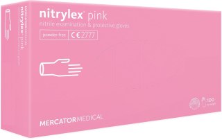 Rękawice Nitrylowe 100 sztuk / Różowe / Nitrylex Pink (L 8-9)