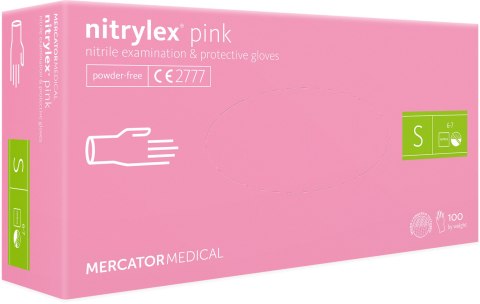 Rękawice Nitrylowe 100 sztuk / Różowe / Nitrylex Pink (XL 9-10)