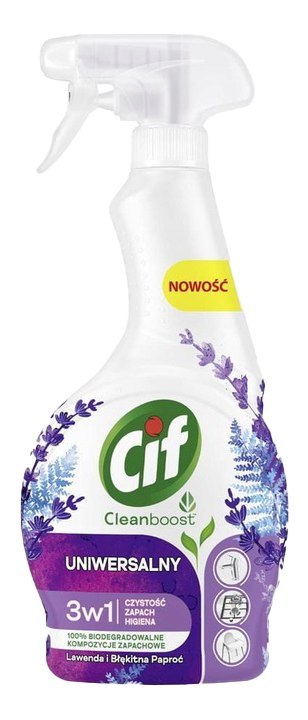 CIF Cleanboost Uniwersalny 3w1 Spray Czyszczacy Lawenda i Błekitna Paproć 500ml