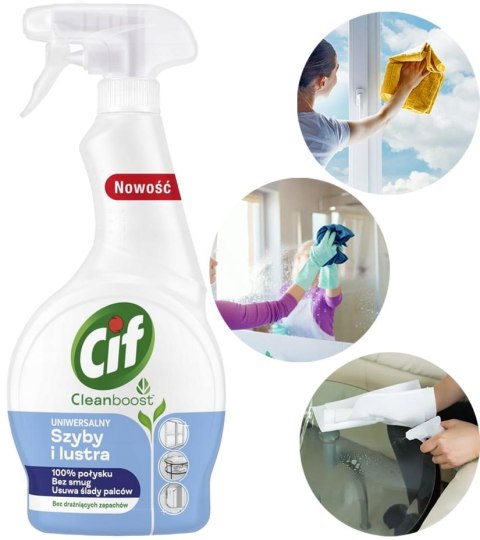 CIF Cleanboost Uniwersalny Płyn Do Szyb i Luster 500ml