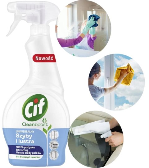 CIF Cleanboost Uniwersalny Płyn Do Szyb i Luster 500ml