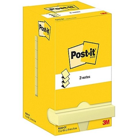 Karteczki Post-it Z-Notes 76x76mm (R330-CY) żółte (12x100)