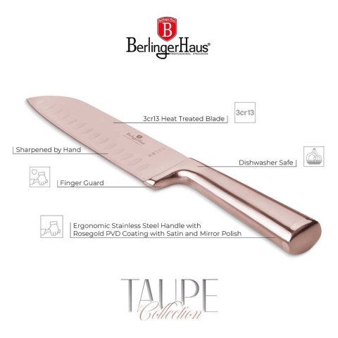 STALOWY NÓŻ SANTOKU BERLINGER HAUS 17,5cm BH-2935 ROSE GOLD