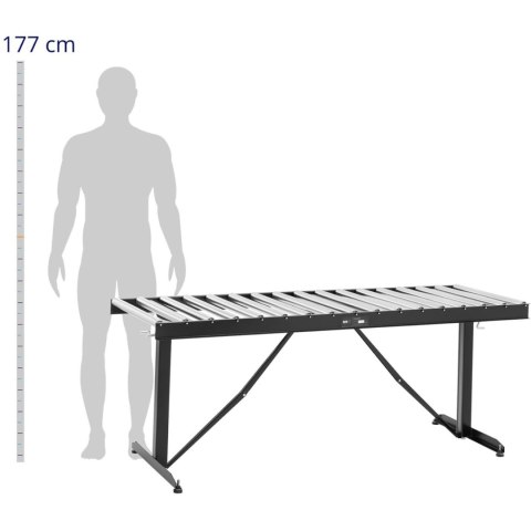 Podajnik rolkowy z regulacją wysokości do 200kg 17 rolek 540x35mm 178cm